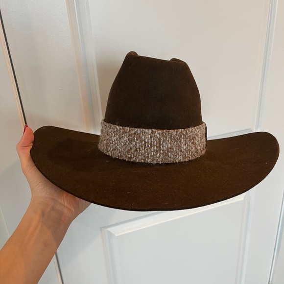 Vintage Stetson hat tall brim dark brown cowboy hat - Picture 5 of 10